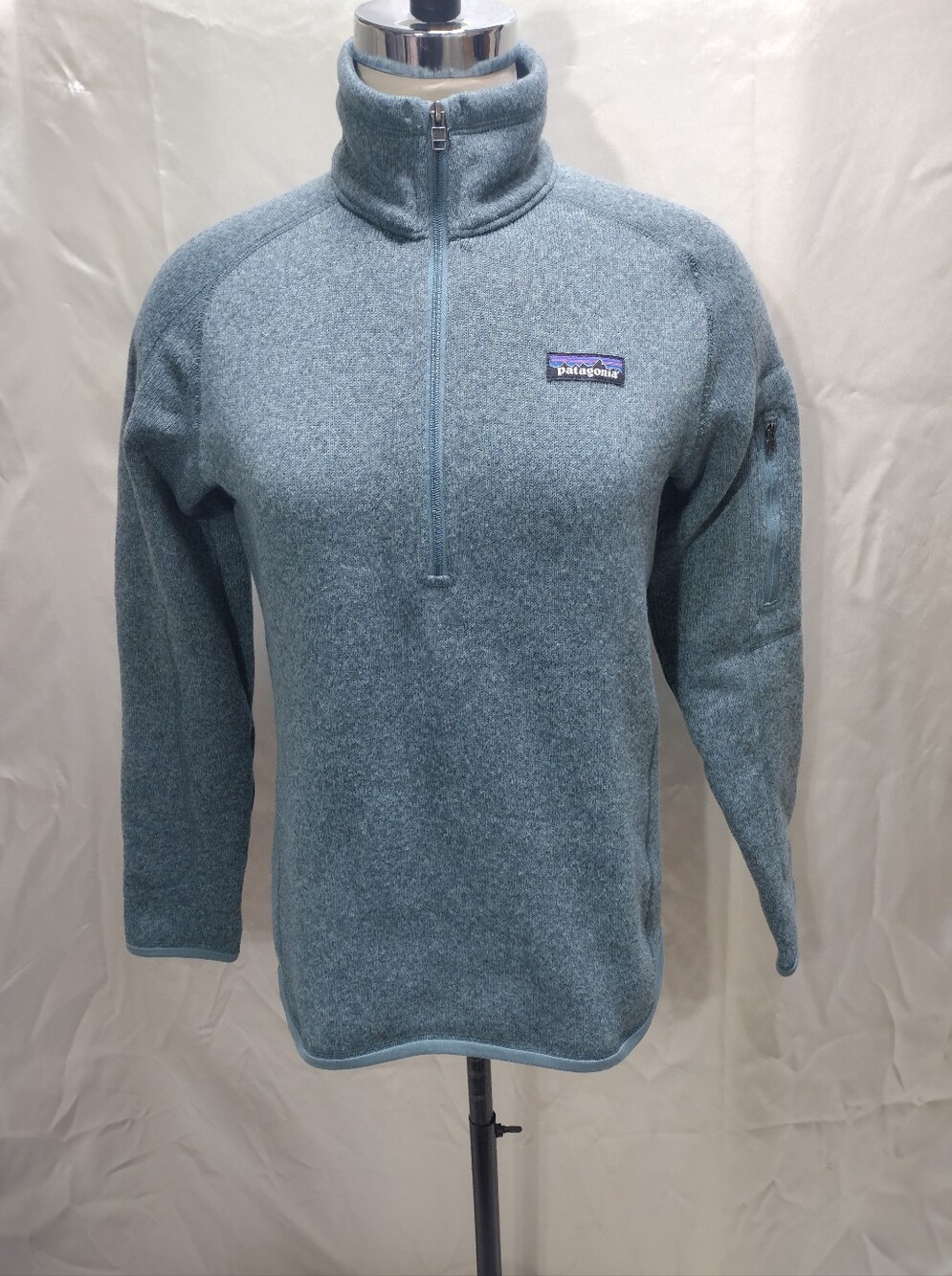 Patagonia Better Sweater Women's Small Light Green 1/4 Zip Fleece Pullover